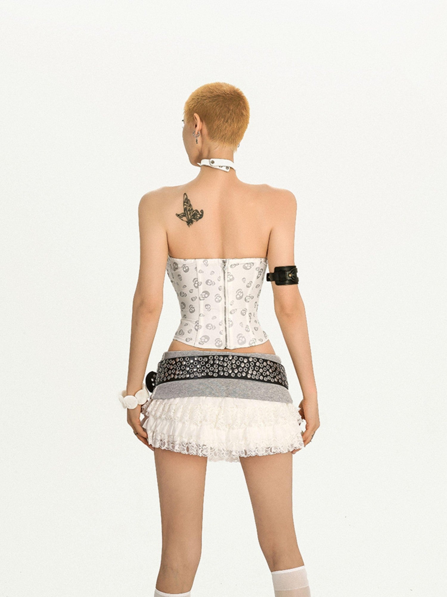 Nico Molly Leopard Patch Fur Asymmetric Cinched Women's Other Material Tube Tops / Bandeaus