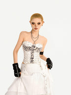 Nico Molly Leopard Patch Fur Asymmetric Cinched Women's Other Material Tube Tops / Bandeaus