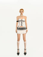 Nico Molly Leopard Patch Fur Asymmetric Cinched Women's Other Material Tube Tops / Bandeaus