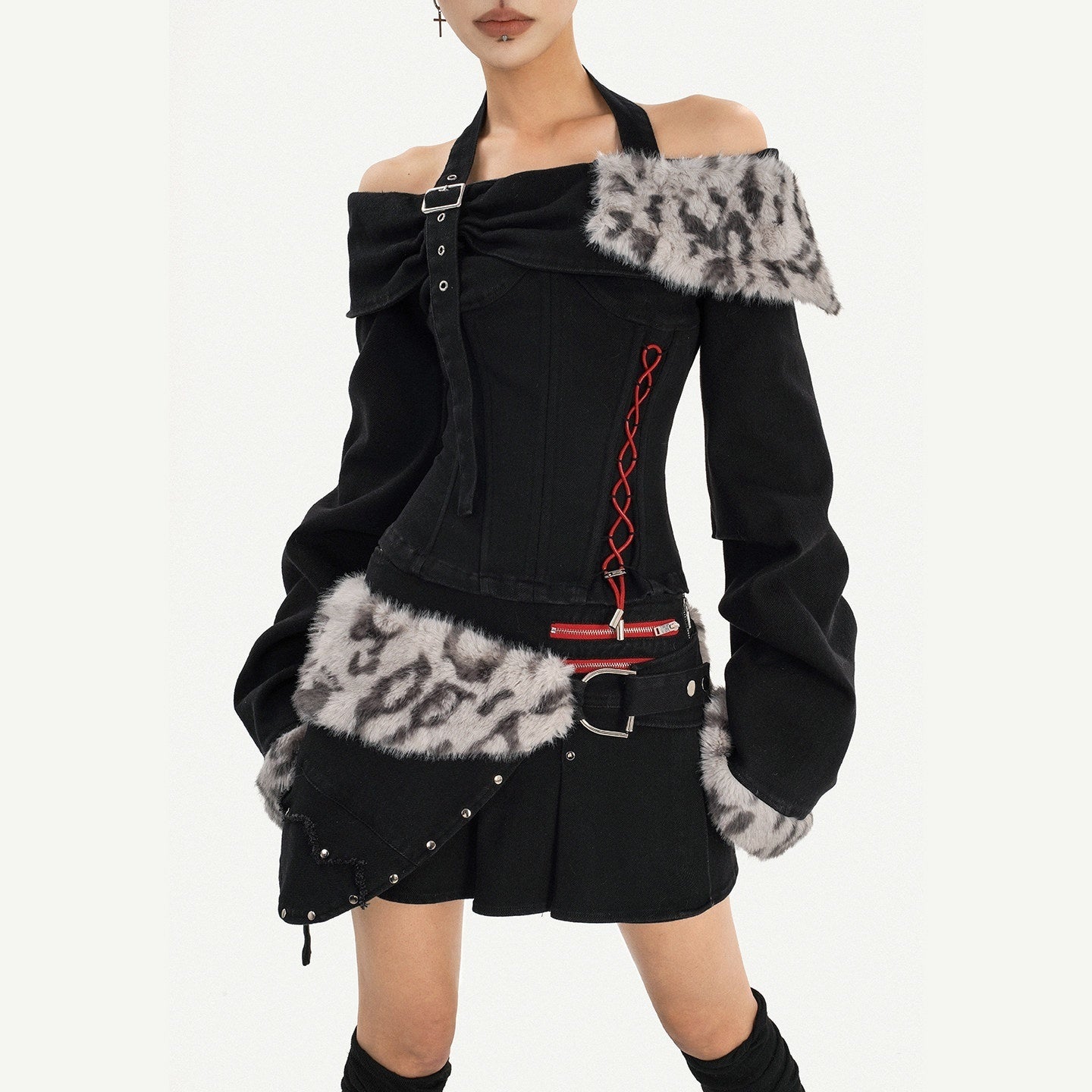 Nico_Molly_Leopard_Patchwork_Halter_Bardot_Low_Waist_Women's_Cashmere_Top_&_Skirt_Sets_1006025955821_MISSTT