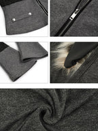 Nico Molly Leopard Print Fur Collar Knit Layered Waist Cinched Women's Cardigans