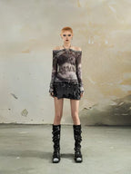 Nico Molly Letter Print One Shoulder Streetwear Women's Long Sleeve T-shirts