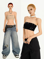 Nico Molly Punk Studded One Piece Anti Slip Women's Stretch Tube Tops / Bandeaus