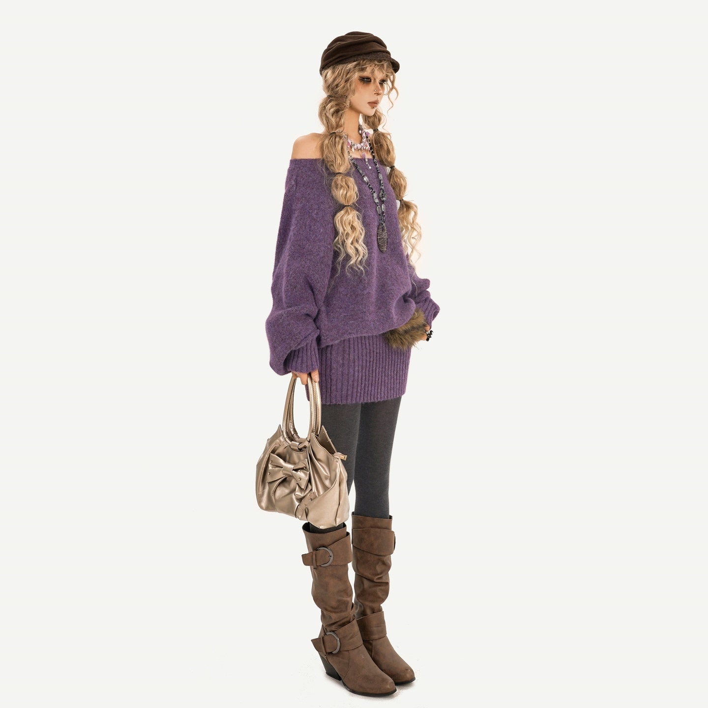 Nico_Molly_Purple_Asymmetric_One_Shoulder_Knit_Bodycon_Women's_Knitted_Casual_Mini_Dresses_990670617713_MISSTT