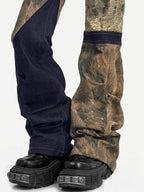 Nico Molly Rebellious Wasteland Patchwork Vintage Pattern Women's Flare Pants