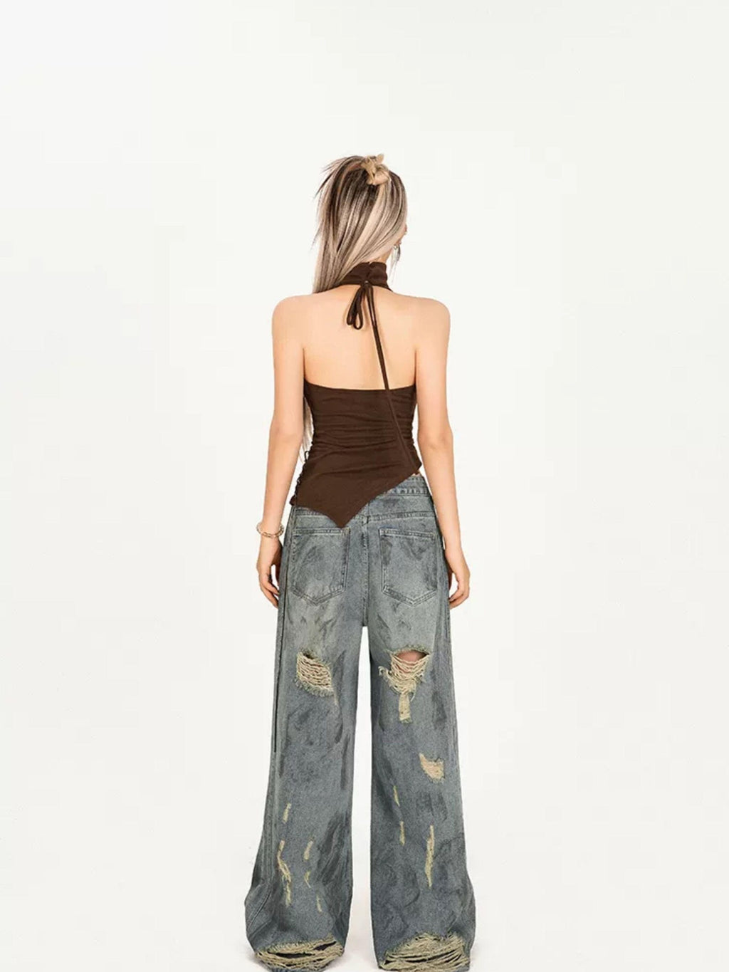 Nico Molly Retro Butterfly Halter Slim Street Style Women's Poly Cotton Camisoles