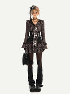 Nico Molly Retro Plaid Patchwork Tiered Puffed Cake Women's Plush Mini Skirts