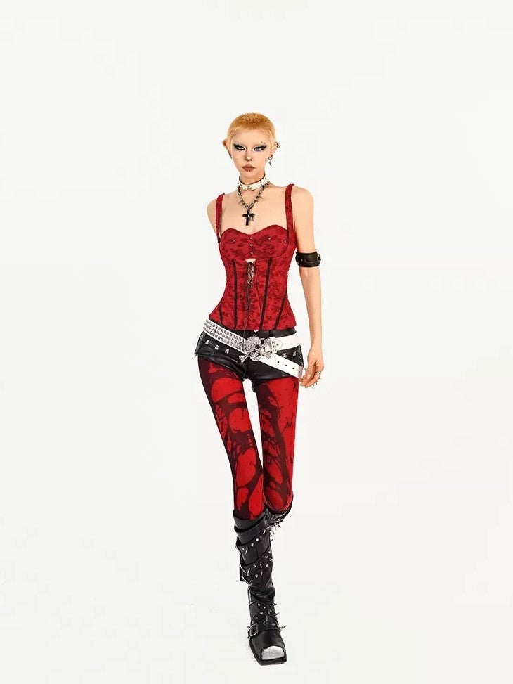 Nico Molly Retro Punk Street Design Slimming Women's Nylon Padded Tank Tops