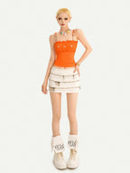 Nico Molly Retro Structured Multi Zipper Low Waist Bodycon Women's Denim Mini Skirts