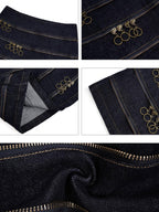 Nico Molly Retro Structured Multi Zipper Low Waist Bodycon Women's Denim Mini Skirts