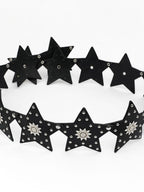 Nico Molly Retro Vintage Punk Street Five Point Star Studded Hip Hop Women's Black Belts