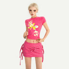 Nico_Molly_Rose_Red_Star_Print_Studded_Cropped_Slim_Fit_Women's_Short_Sleeve_T-shirts_1063084358958_MISSTT