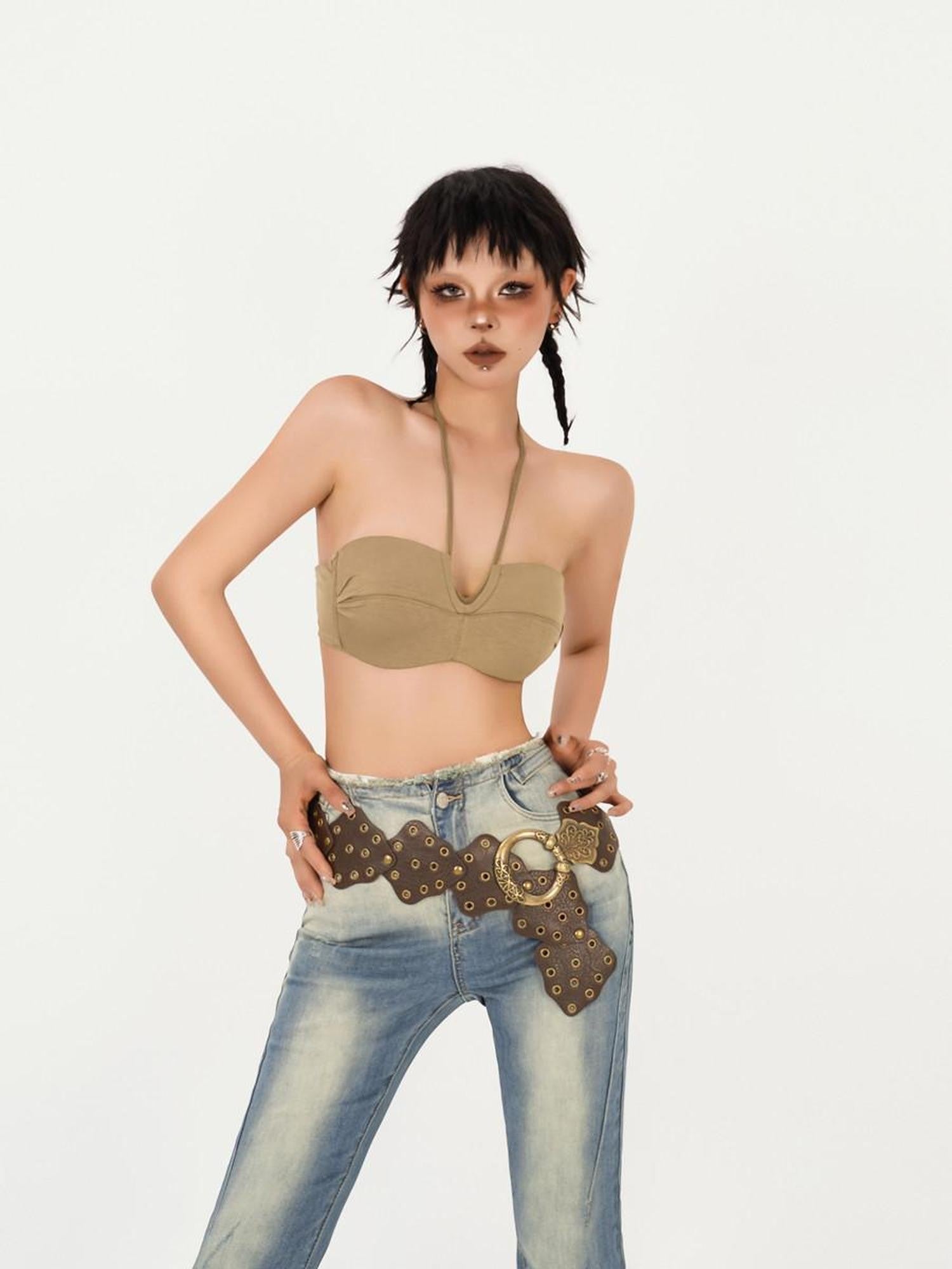 Nico Molly Sexy Halter Backless Push Up Non Slip Women's Tube Tops / Bandeaus