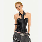 Nico_Molly_Sexy_Metallic_Pu_Halter_Zipper_Cropped_Fitted_Women's_Tank_Tops_982571241602_MISSTT
