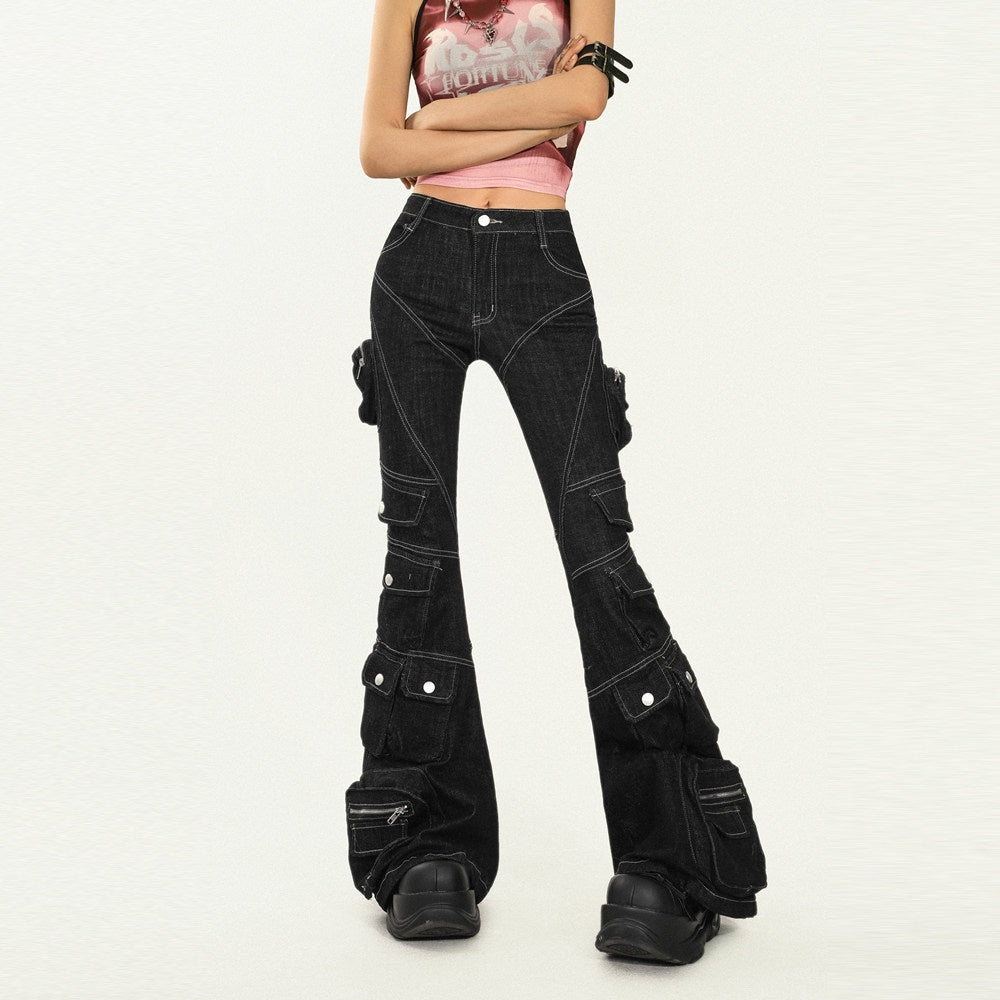 Nico_Molly_Slimming_Micro_Flare_Multi_Pocket_Cargo_Zip_Fly_Women's_Denim_Wide-leg_Pants_889441730047_MISSTT