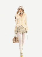 Nico Molly Snake Print Pleated Low Waist Side Zip Women's Leather Mini Skirts