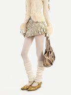 Nico Molly Snake Print Pleated Low Waist Side Zip Women's Leather Mini Skirts