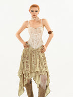 Nico Molly Street Floral Print Irregular Sash A Line Women's Other Material Midi Skirts