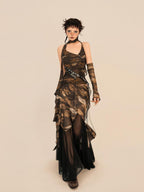 Nico Molly Tie Dye Patchwork Asymmetrical Women's Polyester Maxi Skirts