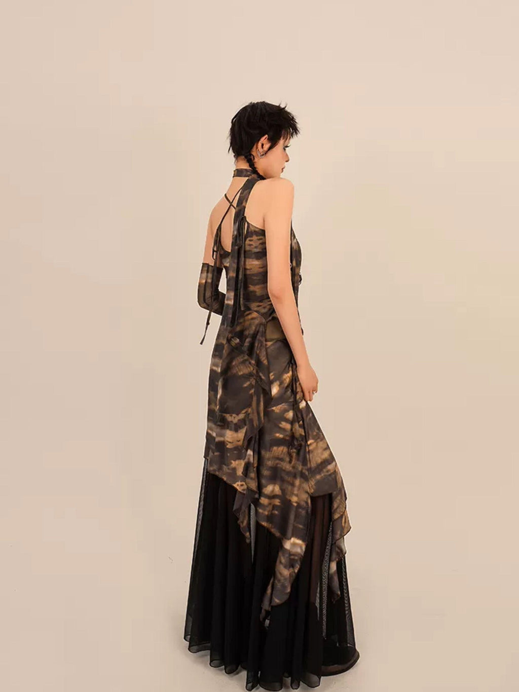 Nico Molly Tie Dye Patchwork Asymmetrical Women's Polyester Maxi Skirts