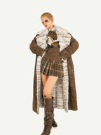 Nico Molly Vintage Black Plaid Pleated High Waist A Line Women's Mini Skirts