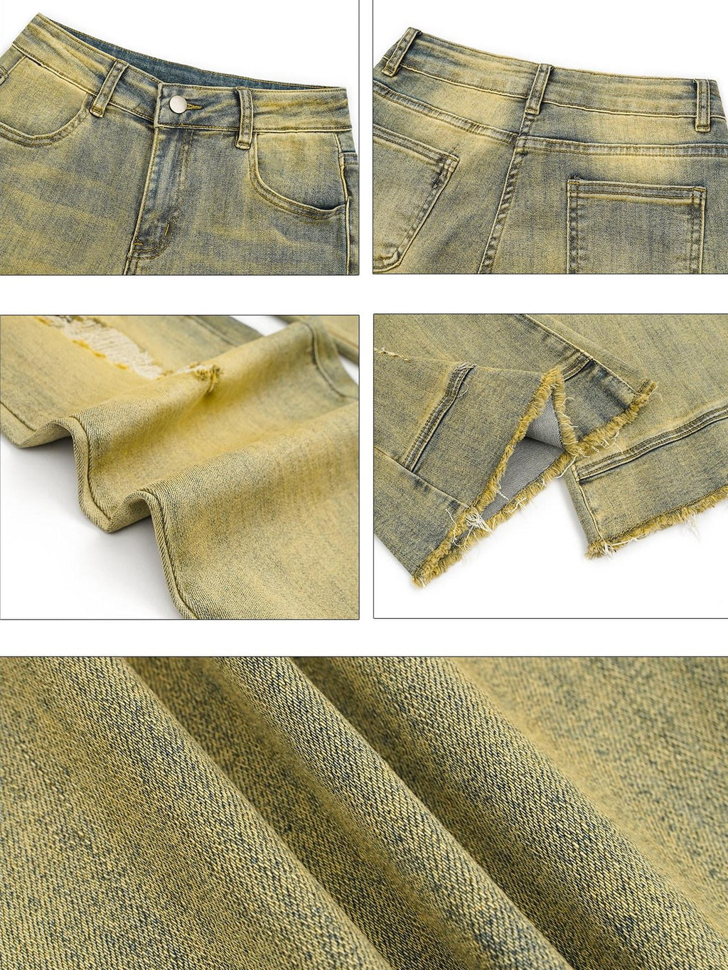 Nico Molly Vintage Blue Retro Patchwork Ripped Low Waist Women's Flare Jeans
