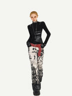 Nico Molly Vintage Ink Wash Studded Punk Subculture Women's Straight Jeans