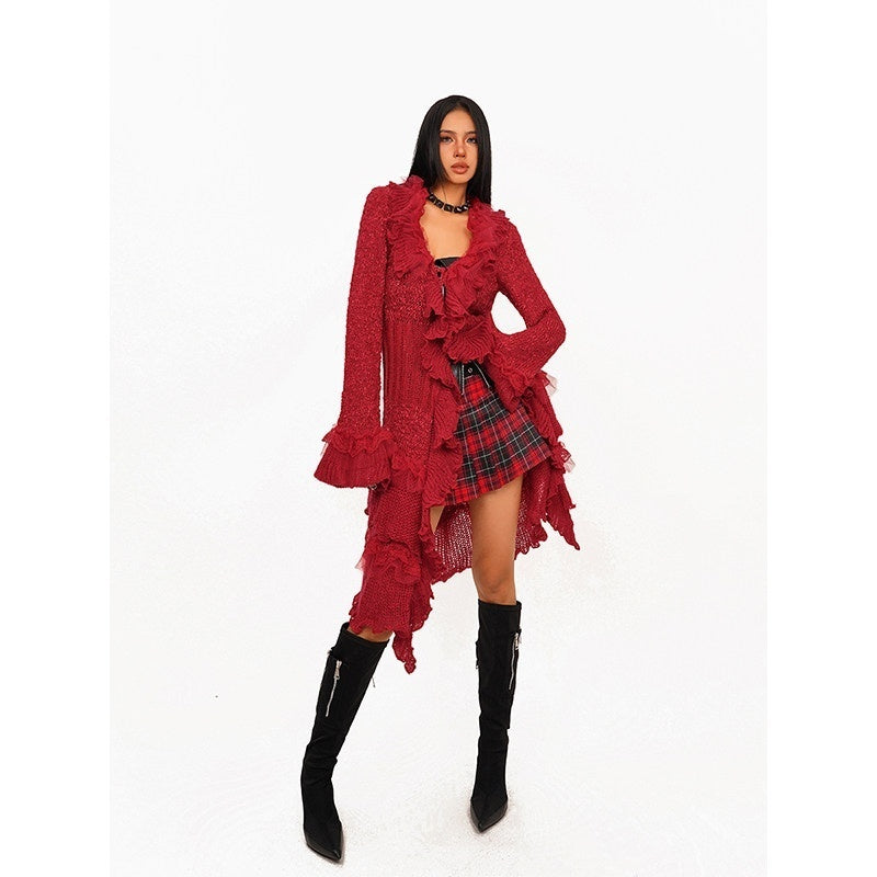 Nico_Molly_Vintage_Lace_Patchwork_Ruffle_Pleated_V-neck_Bell_Sleeve_Women's_Cardigans_749589915680_MISSTT