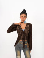 Nico Molly Vintage Ripped Frayed High Waist Women's Cotton Stretch Denim Flare Jeans