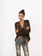 Nico Molly Vintage Ripped Frayed High Waist Women's Cotton Stretch Denim Flare Jeans
