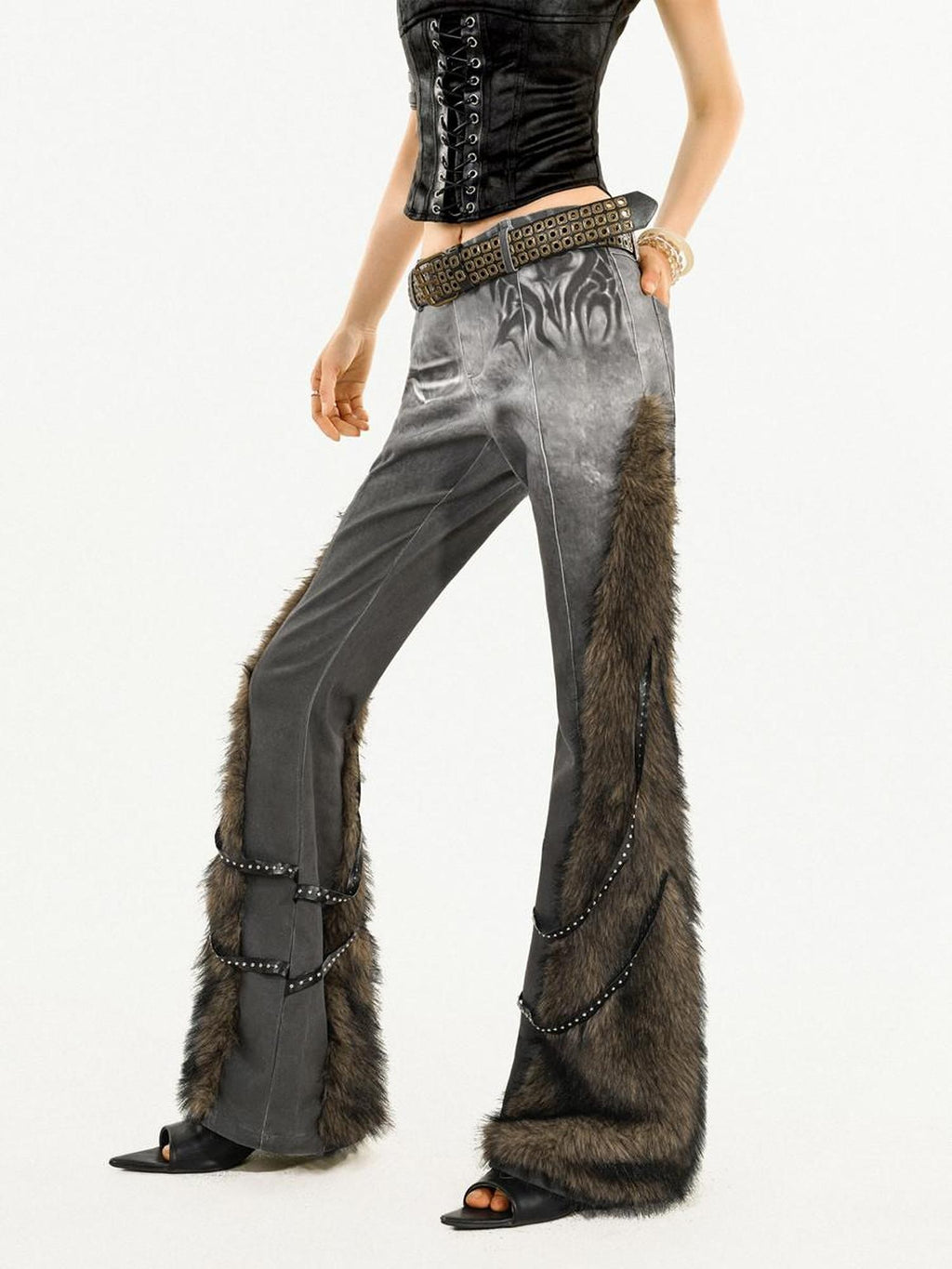 Nico Molly Vintage Slouchy Frayed Hem Slimming Low Rise Women's Micro Flare Pants