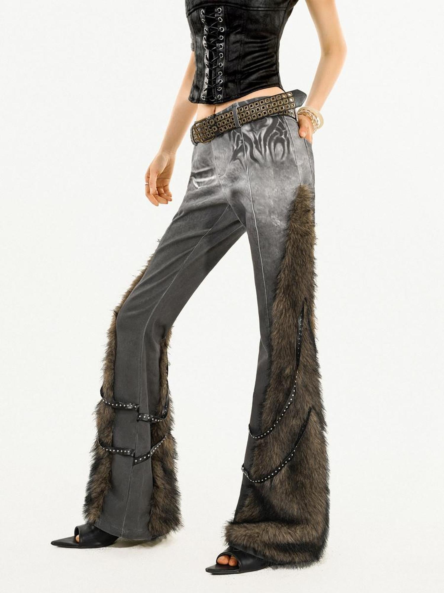 Nico Molly Vintage Slouchy Frayed Hem Slimming Low Rise Women's Micro Flare Pants