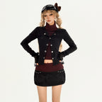 Nico_Molly_Vintage_Striped_Patchwork_High_Neck_Metal_Hardware_Women's_Knit_Top_&_Skirt_Sets_1006117792378_MISSTT