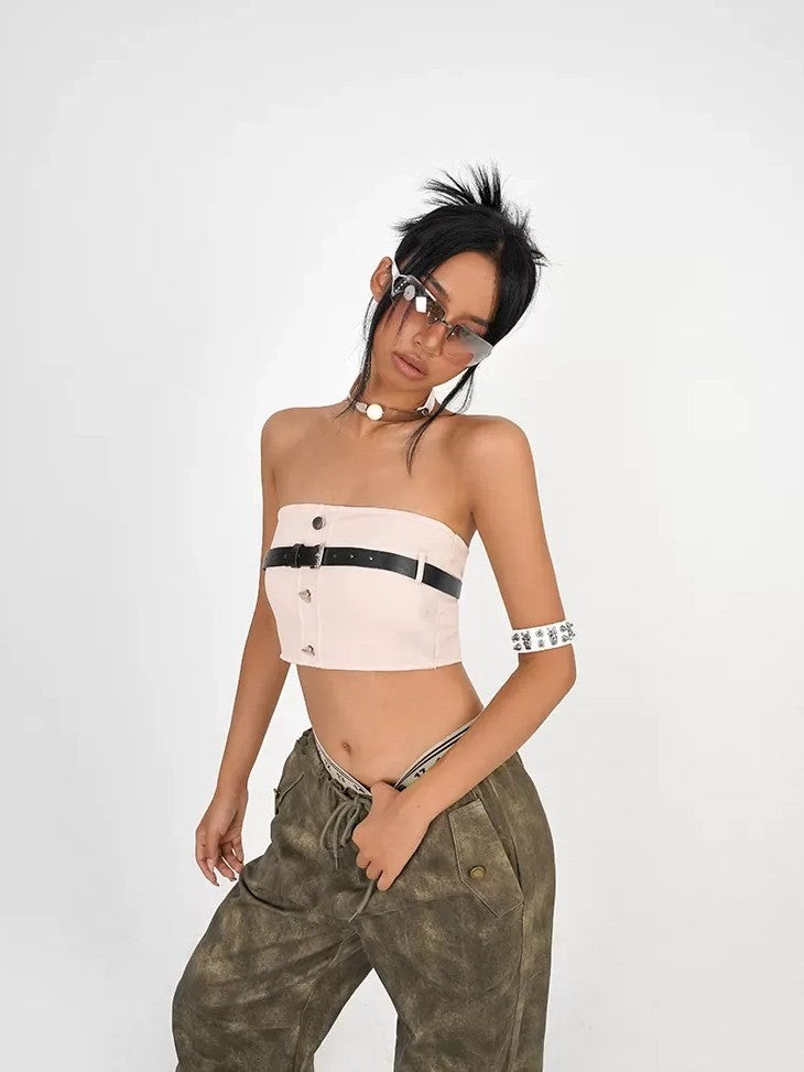Nico Molly Vintage Utility Backless Wrap Slim Fit Women's Tube Tops / Bandeaus