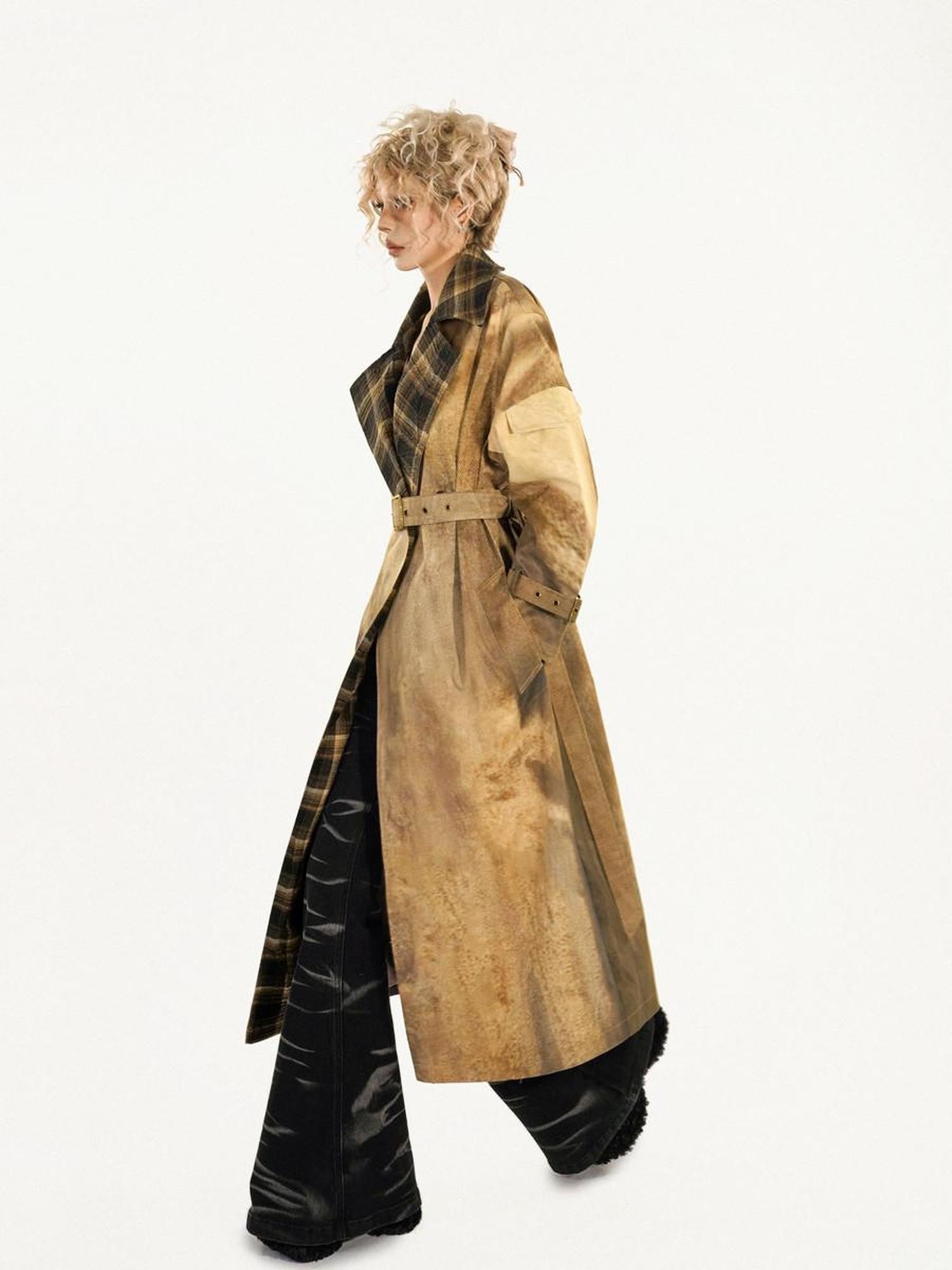 Nico Molly Wasteland Barn Oversized Single Button Solid Color Women's Trench Coats