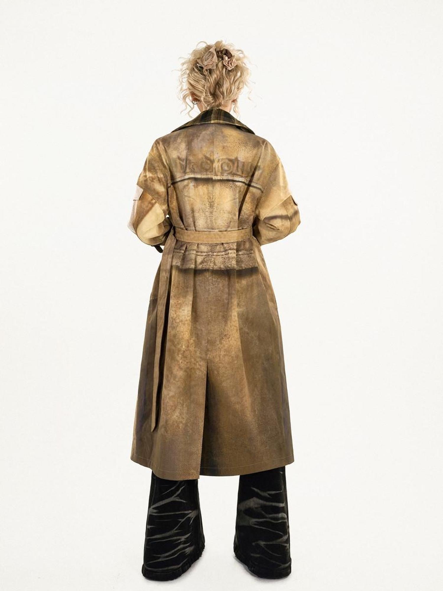 Nico Molly Wasteland Barn Oversized Single Button Solid Color Women's Trench Coats