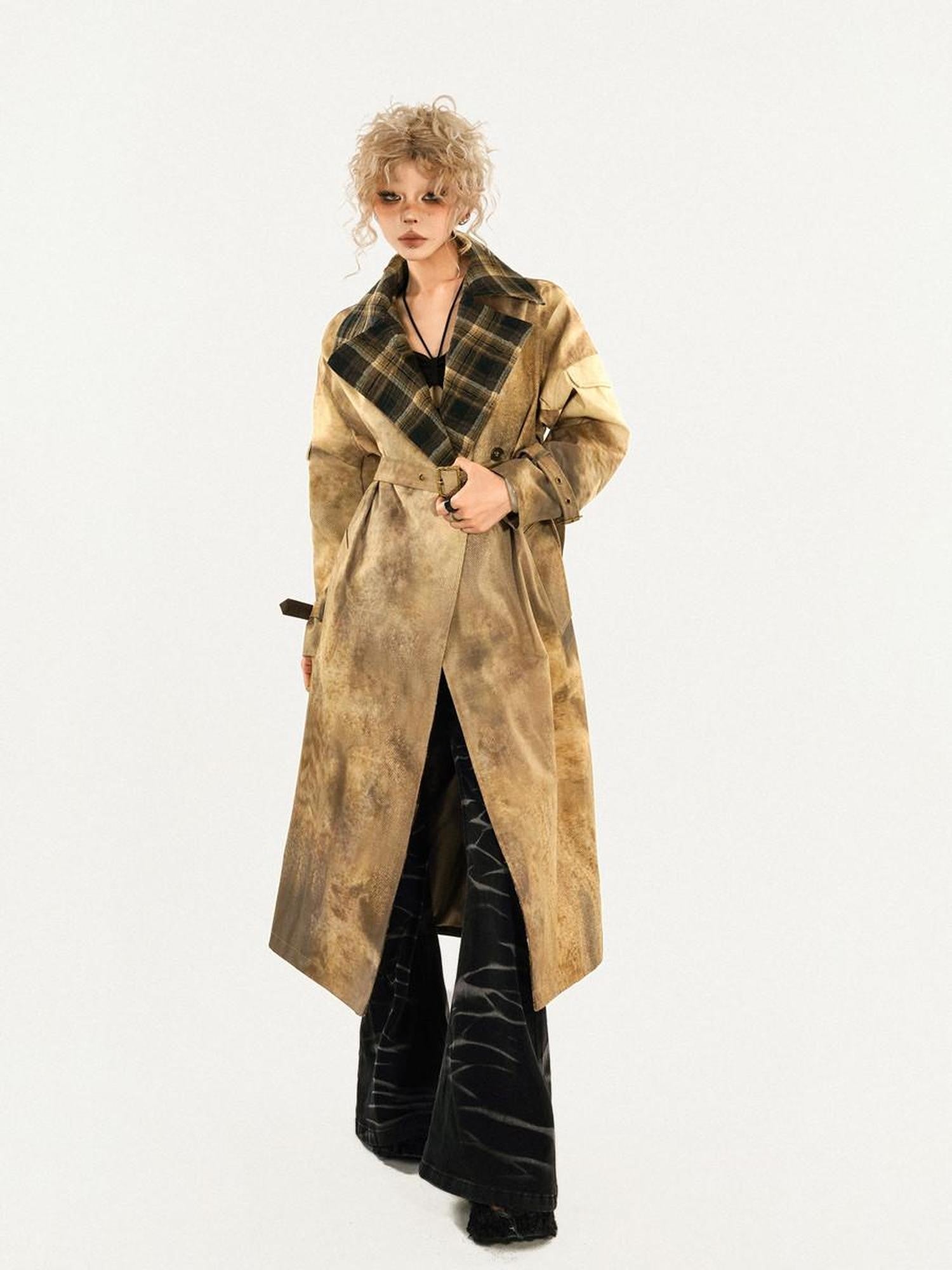 Nico Molly Wasteland Barn Oversized Single Button Solid Color Women's Trench Coats