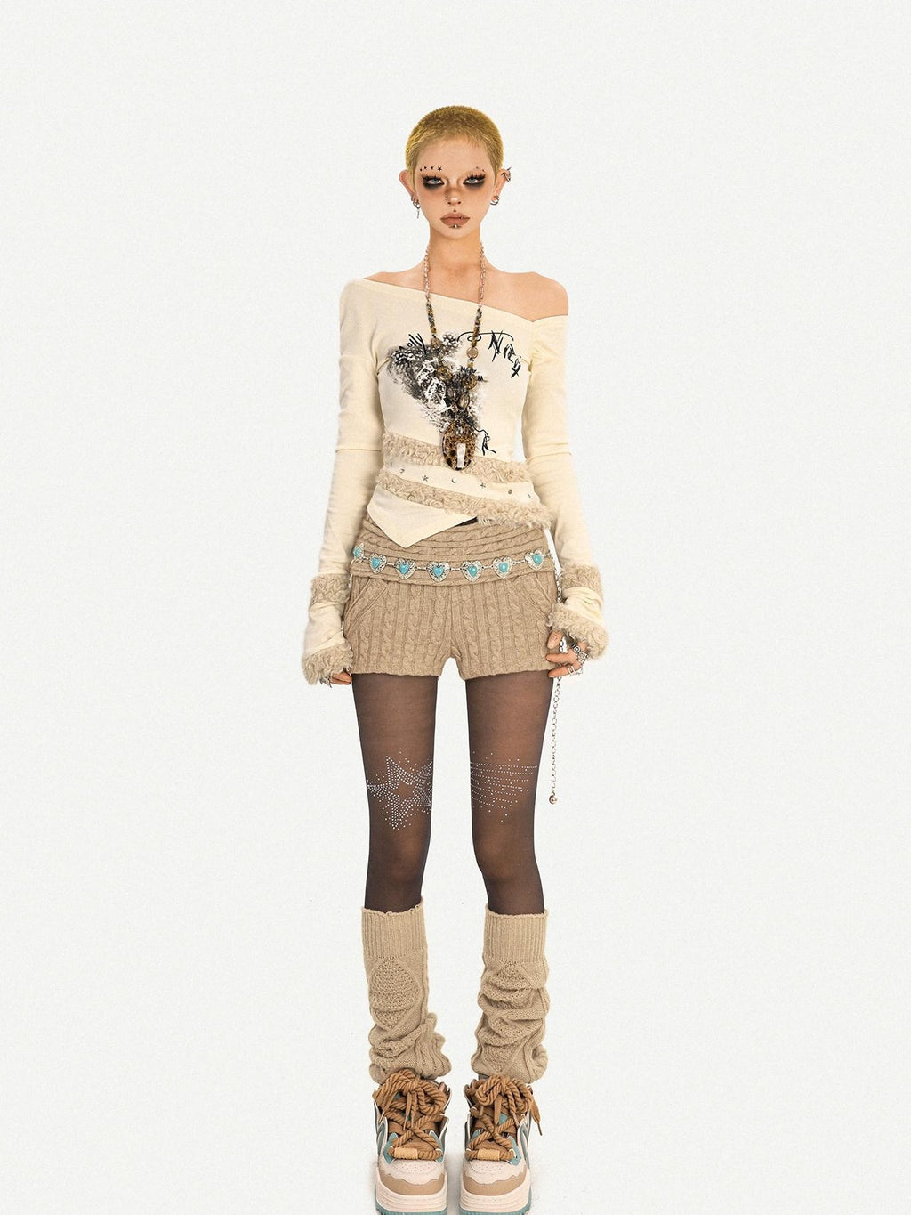 Nico Molly Y2k Heart Chain Punk Vintage Waist Chain Babe Edgy Women's Belts