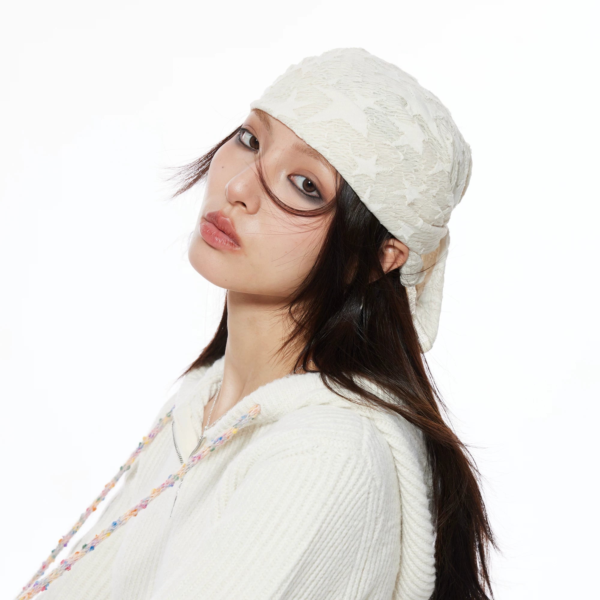 THELIGHT OFFICIAL Multifunctional Star Print Hip Hop Square Scarf Women's Polyester Hats 844182189447