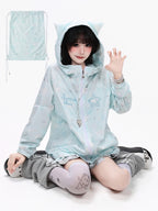 CRAZYGIRL_Allover_Star_Print_Hooded_Loose_Women's_Uv_Protection_Lightweight_Jackets_1052074319335_MISSTT
