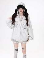 CRAZYGIRL_Rabbit_Ear_Star_Print_Zip_Hooded_Oversized_Loose_Women's_Hoodies_1061961831535_MISSTT