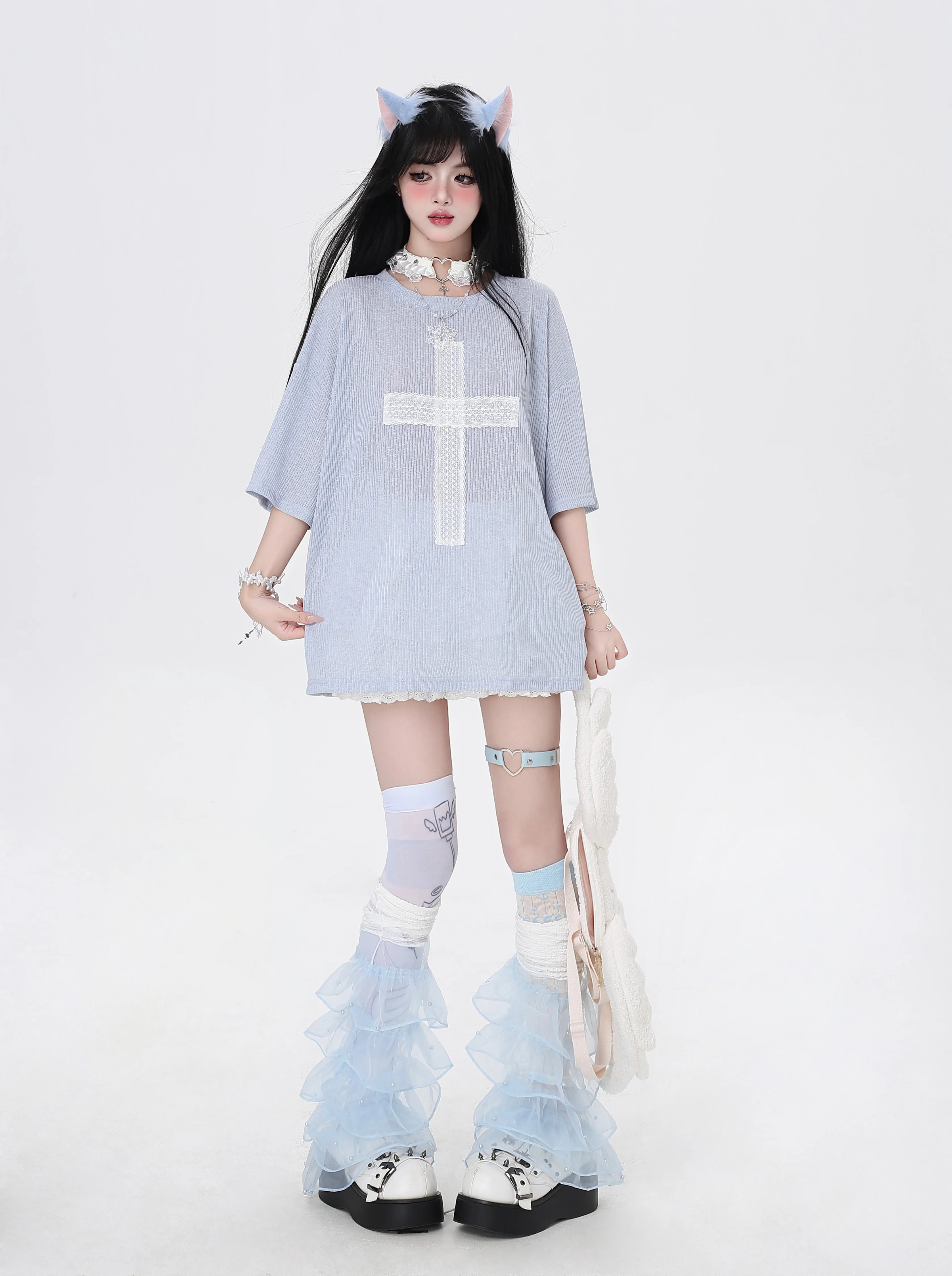 CRAZYGIRL_Sheer_Cross_Patch_Loose_Subculture_Sweet_Cool_Women's_Short_Sleeve_T-shirts_914623538410_MISSTT