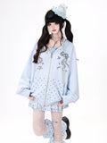 CRAZYGIRL_Hand_Painted_Heart_Bow_Polka_Dot_Pocket_Graffiti_Zipper_Loose_Women's_Hoodies_1063200352008_MISSTT