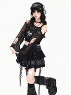 CRAZYGIRL_Grunge_Distressed_Skull_Cropped_Knitted_Women's_Sheer_Long_Sleeve_T-shirts_1049684659653_MISSTT