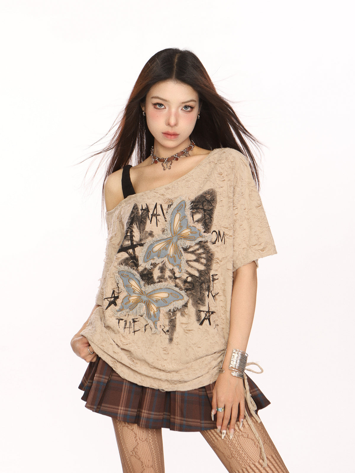 BIGGOLD_STUDIO_Butterfly_Patch_Off_Shoulder_Print_Loose_Women's_Short_Sleeve_T-shirts_811210202735_MISSTT
