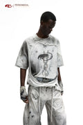 PERSONSOUL_Abstract_Irregular_Distressed_Layered_Women's_Cotton_Blend_Short_Sleeve_T-shirts_1017246146346_MISSTT