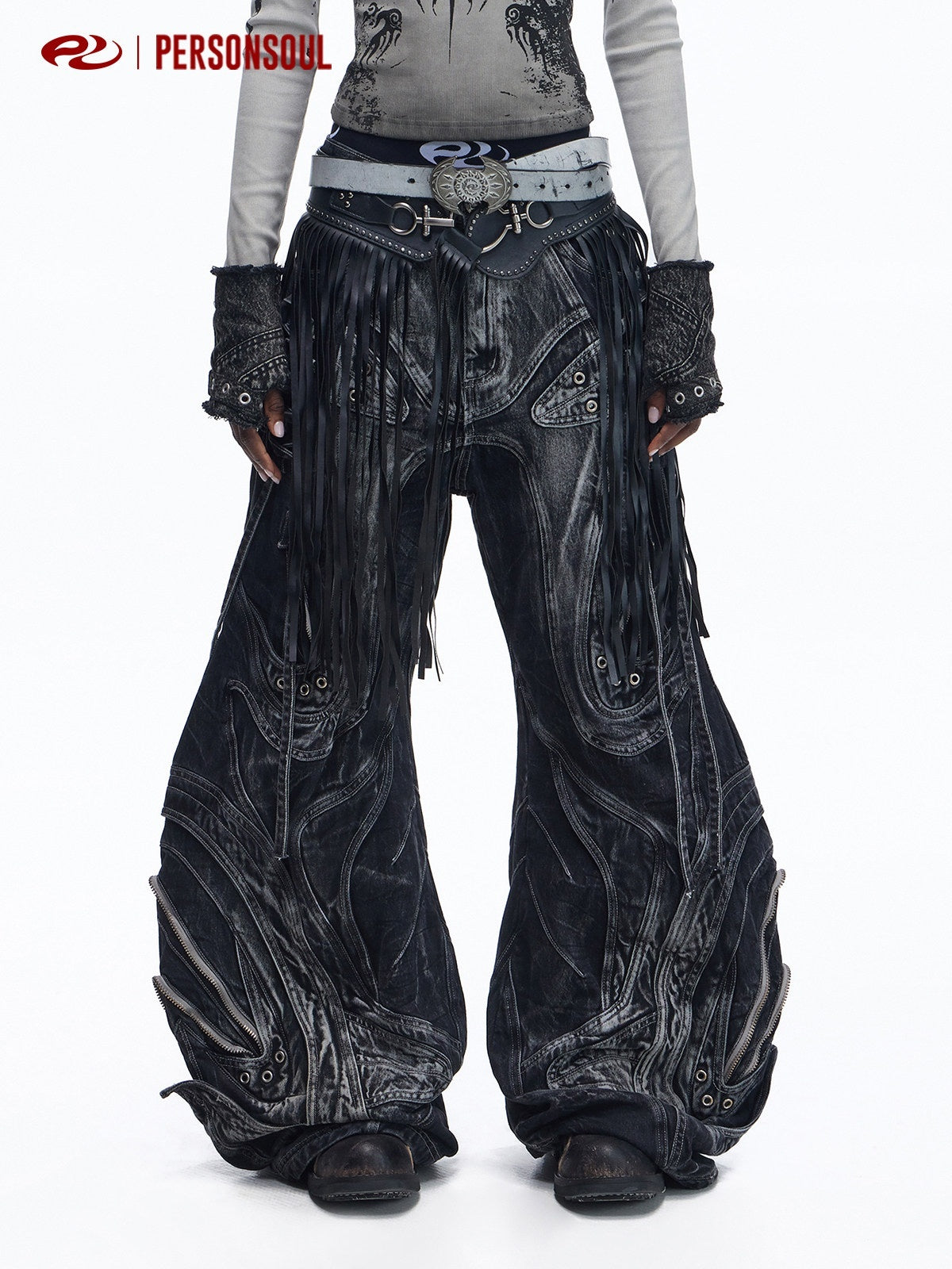 PERSONSOUL_Alien_Drawstring_Panelled_Women's_Cotton_Denim_Wide-leg_Jeans_918489532325_MISSTT