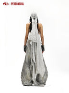 PERSONSOUL Alien Drawstring Panelled Women's Cotton Denim Wide-leg Jeans