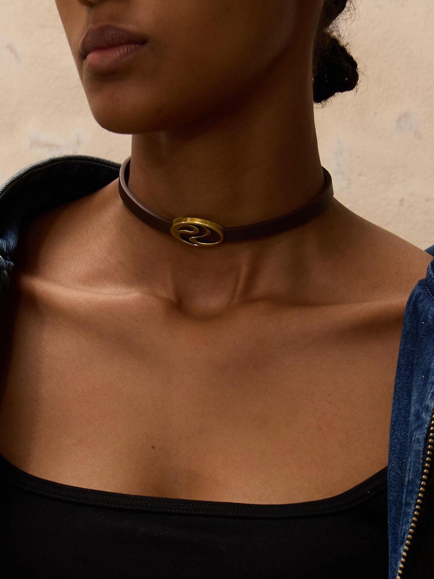 PERSONSOUL Antique Silver Metal Symbol Punk Multilayer Women's Leather Necklaces