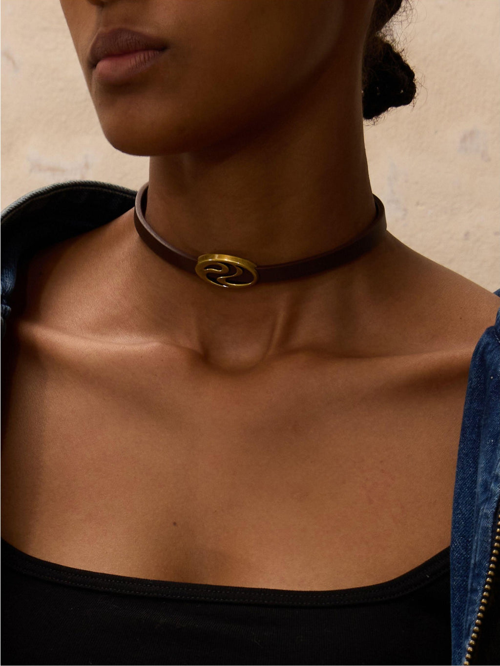 PERSONSOUL Antique Silver Metal Symbol Punk Multilayer Women's Leather Necklaces